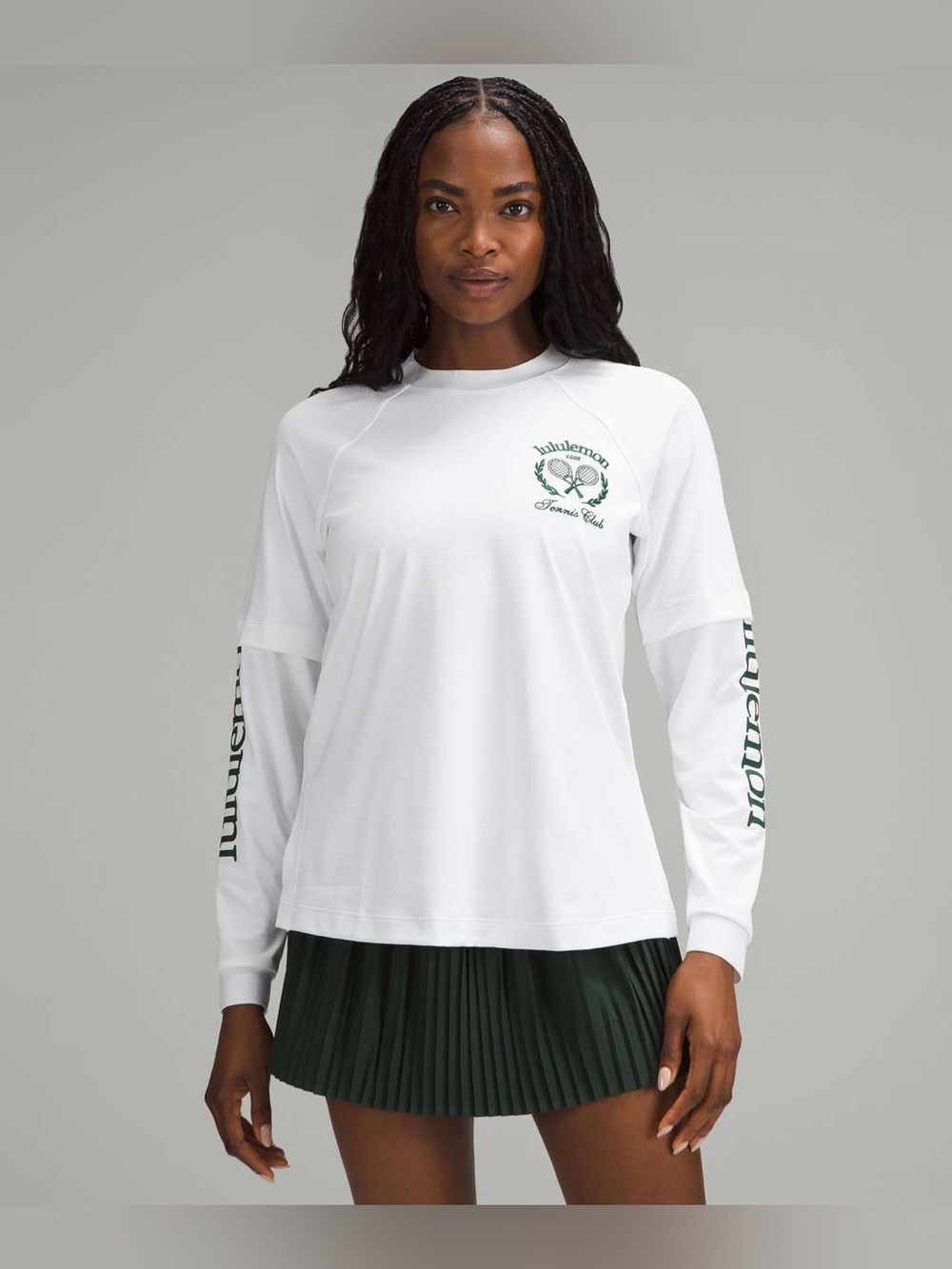 Lululemon Layered Long Sleeve T Shirt Tennis Club size 6/10 White/Alouette